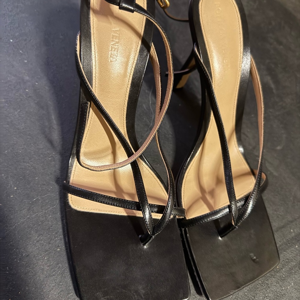 Bottega Veneta Black Strappy Heels